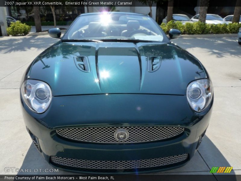 Emerald Fire Green Metallic / Caramel 2007 Jaguar XK XKR Convertible