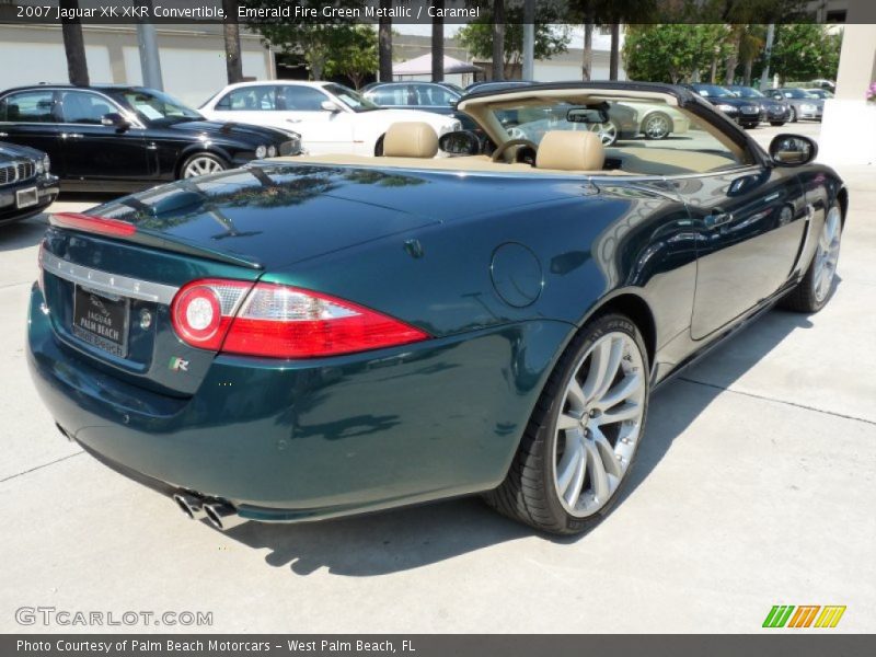 Emerald Fire Green Metallic / Caramel 2007 Jaguar XK XKR Convertible