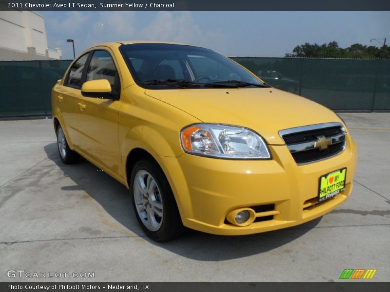 Summer Yellow / Charcoal 2011 Chevrolet Aveo LT Sedan