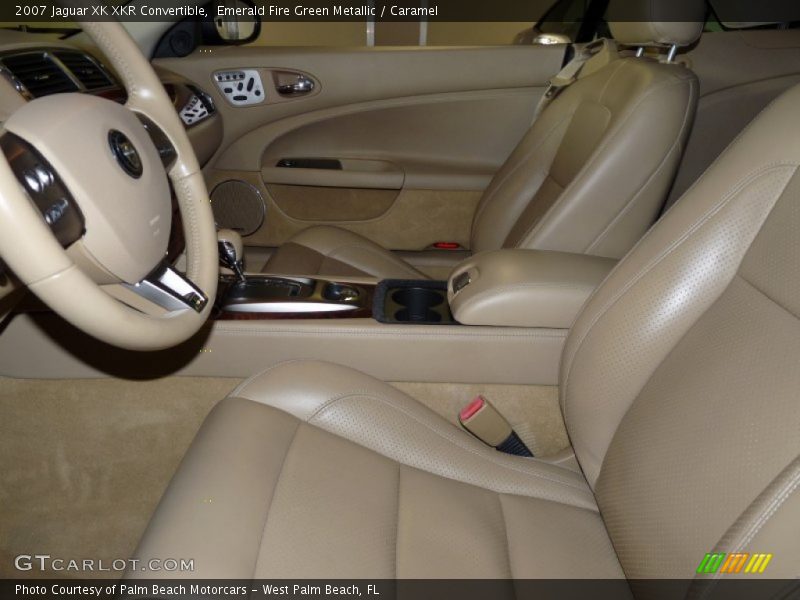 Emerald Fire Green Metallic / Caramel 2007 Jaguar XK XKR Convertible