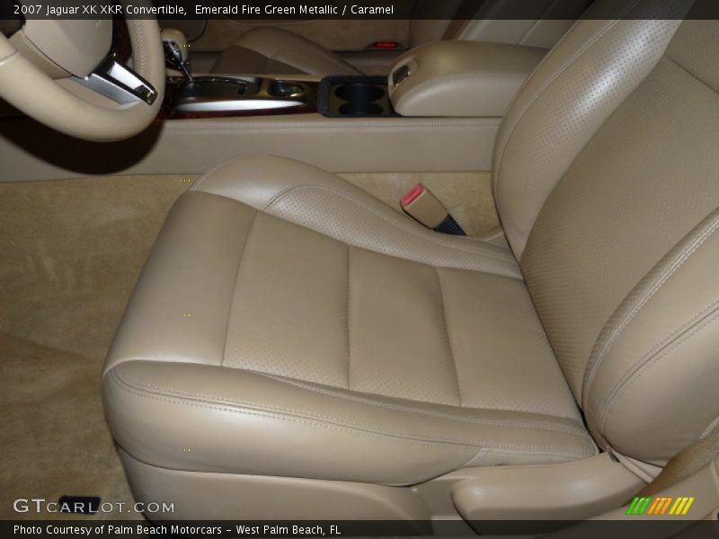 Emerald Fire Green Metallic / Caramel 2007 Jaguar XK XKR Convertible