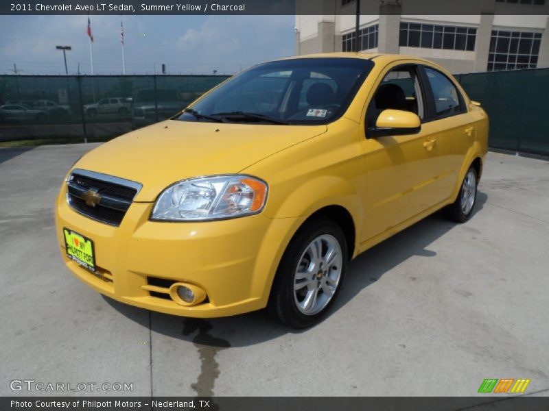 Summer Yellow / Charcoal 2011 Chevrolet Aveo LT Sedan