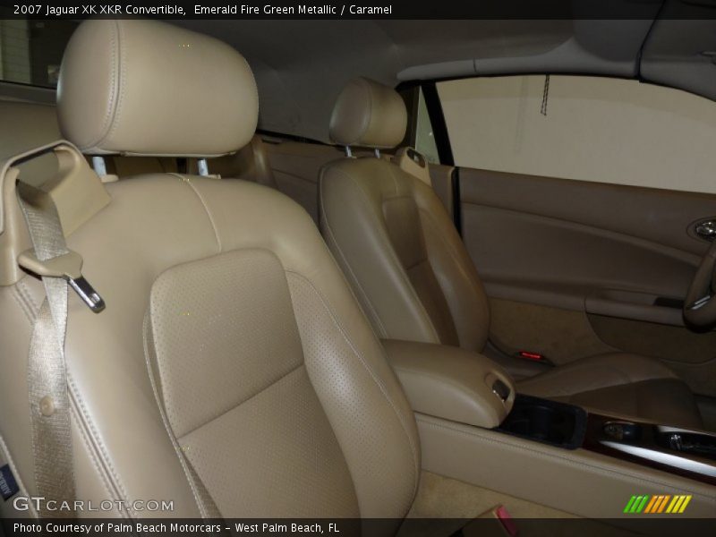 Emerald Fire Green Metallic / Caramel 2007 Jaguar XK XKR Convertible