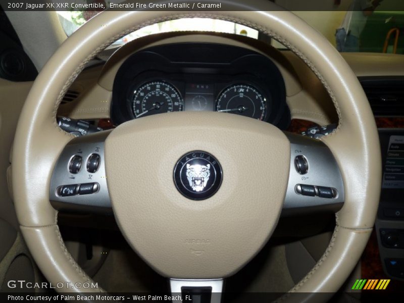 Emerald Fire Green Metallic / Caramel 2007 Jaguar XK XKR Convertible