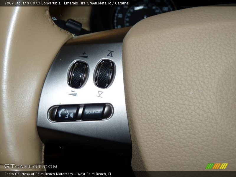 Emerald Fire Green Metallic / Caramel 2007 Jaguar XK XKR Convertible