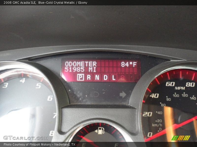 Blue-Gold Crystal Metallic / Ebony 2008 GMC Acadia SLE