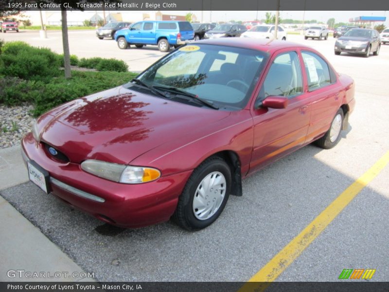 Toreador Red Metallic / Beige Cloth 1995 Ford Contour GL
