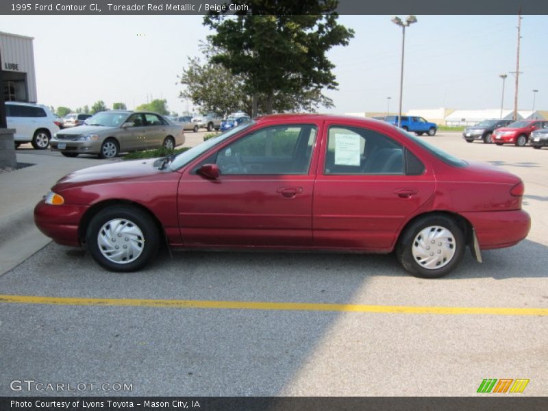 Toreador Red Metallic / Beige Cloth 1995 Ford Contour GL