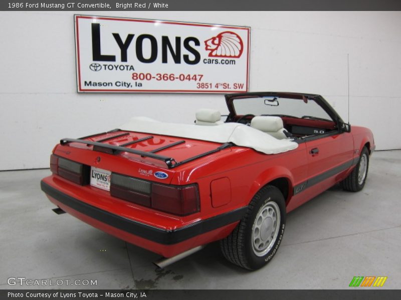 Bright Red / White 1986 Ford Mustang GT Convertible