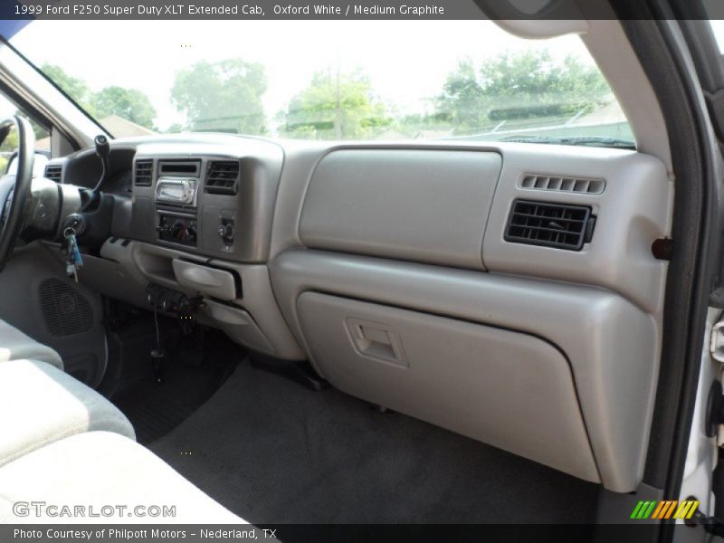Oxford White / Medium Graphite 1999 Ford F250 Super Duty XLT Extended Cab