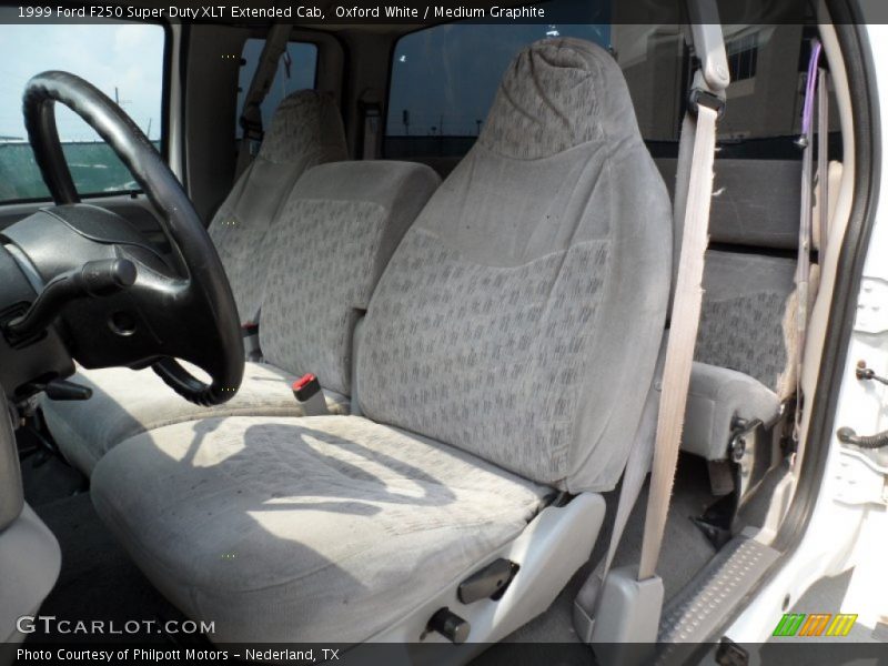 Oxford White / Medium Graphite 1999 Ford F250 Super Duty XLT Extended Cab