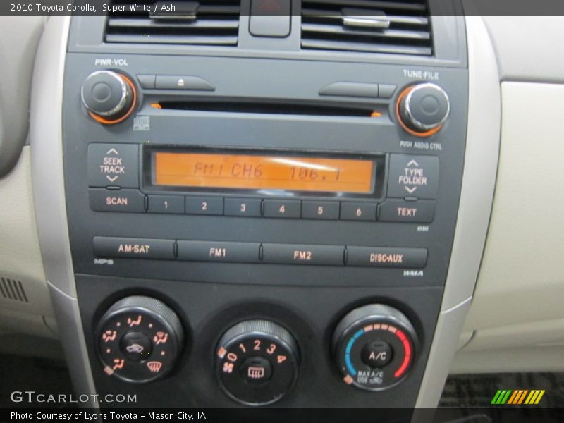Super White / Ash 2010 Toyota Corolla