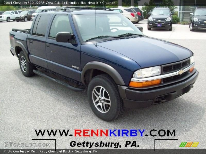 Indigo Blue Metallic / Graphite 2004 Chevrolet S10 LS ZR5 Crew Cab 4x4