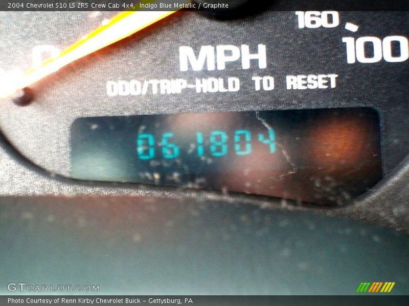 Indigo Blue Metallic / Graphite 2004 Chevrolet S10 LS ZR5 Crew Cab 4x4