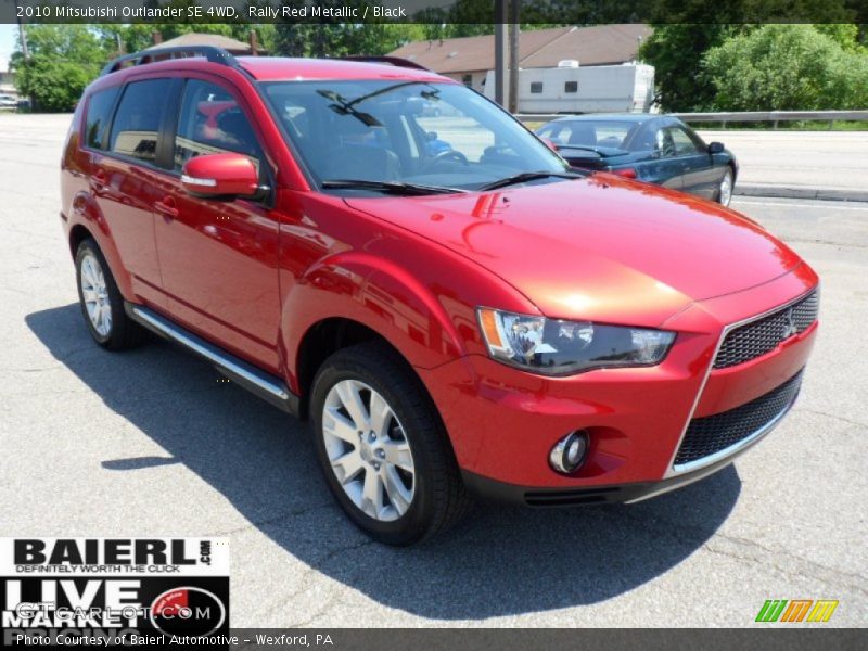 Rally Red Metallic / Black 2010 Mitsubishi Outlander SE 4WD