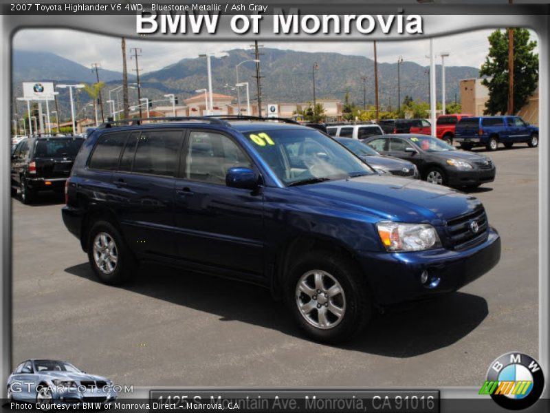 Bluestone Metallic / Ash Gray 2007 Toyota Highlander V6 4WD