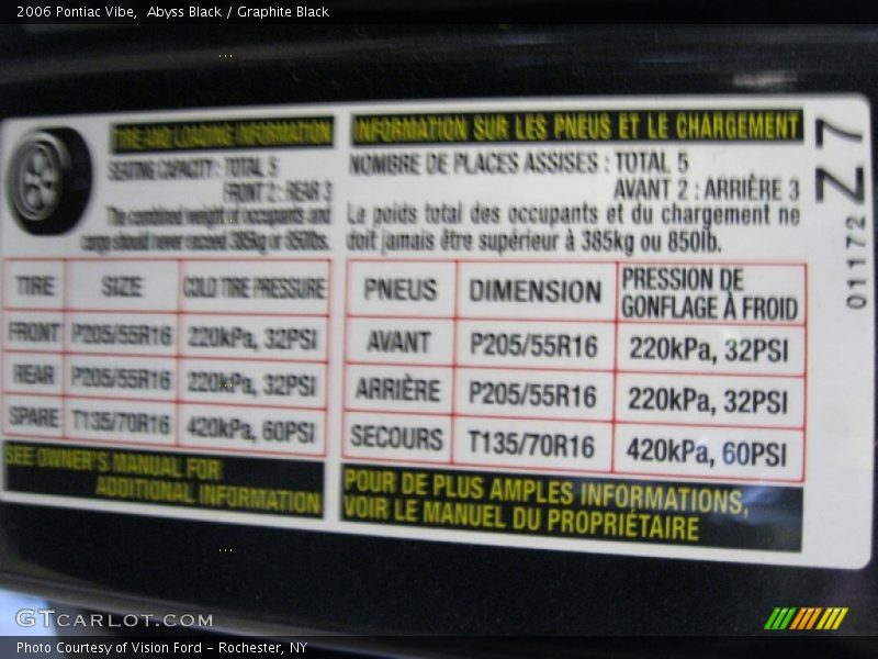 Abyss Black / Graphite Black 2006 Pontiac Vibe