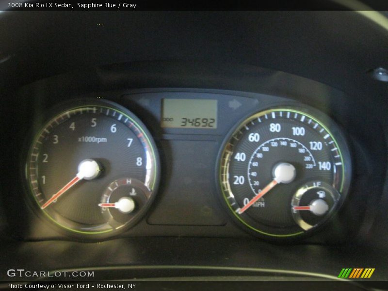 Sapphire Blue / Gray 2008 Kia Rio LX Sedan