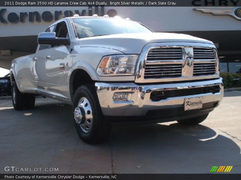 Bright Silver Metallic / Dark Slate Gray 2011 Dodge Ram 3500 HD Laramie Crew Cab 4x4 Dually