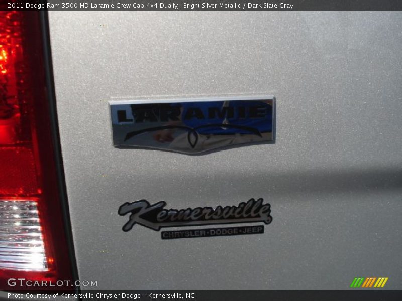 Bright Silver Metallic / Dark Slate Gray 2011 Dodge Ram 3500 HD Laramie Crew Cab 4x4 Dually