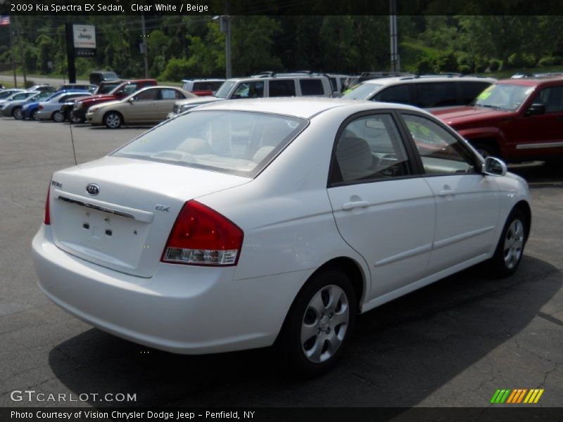 Clear White / Beige 2009 Kia Spectra EX Sedan