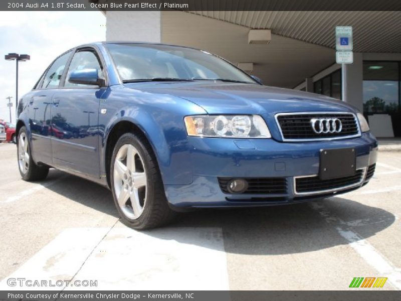 Ocean Blue Pearl Effect / Platinum 2004 Audi A4 1.8T Sedan