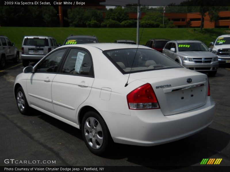 Clear White / Beige 2009 Kia Spectra EX Sedan