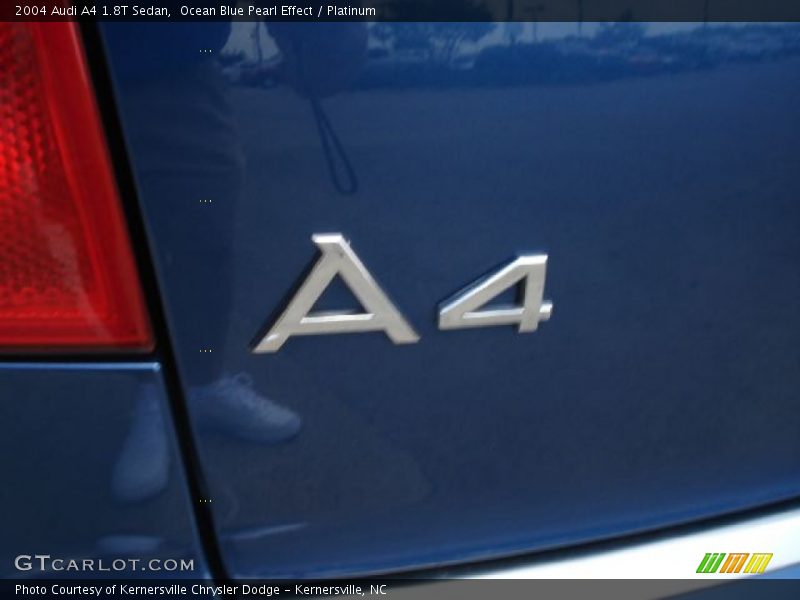 Ocean Blue Pearl Effect / Platinum 2004 Audi A4 1.8T Sedan