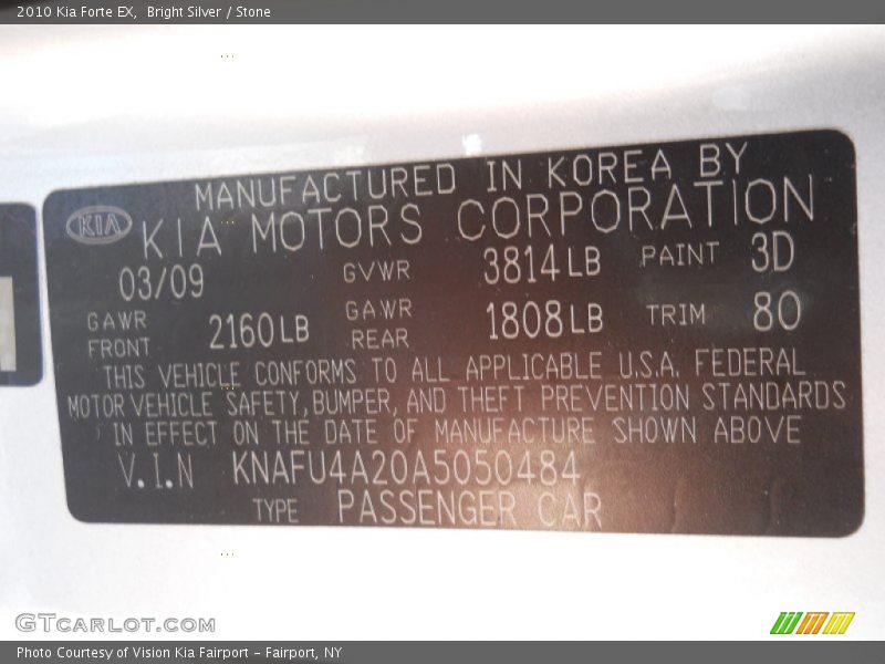 Bright Silver / Stone 2010 Kia Forte EX