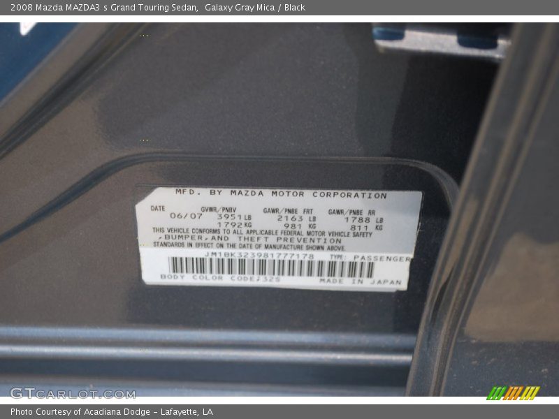 Galaxy Gray Mica / Black 2008 Mazda MAZDA3 s Grand Touring Sedan