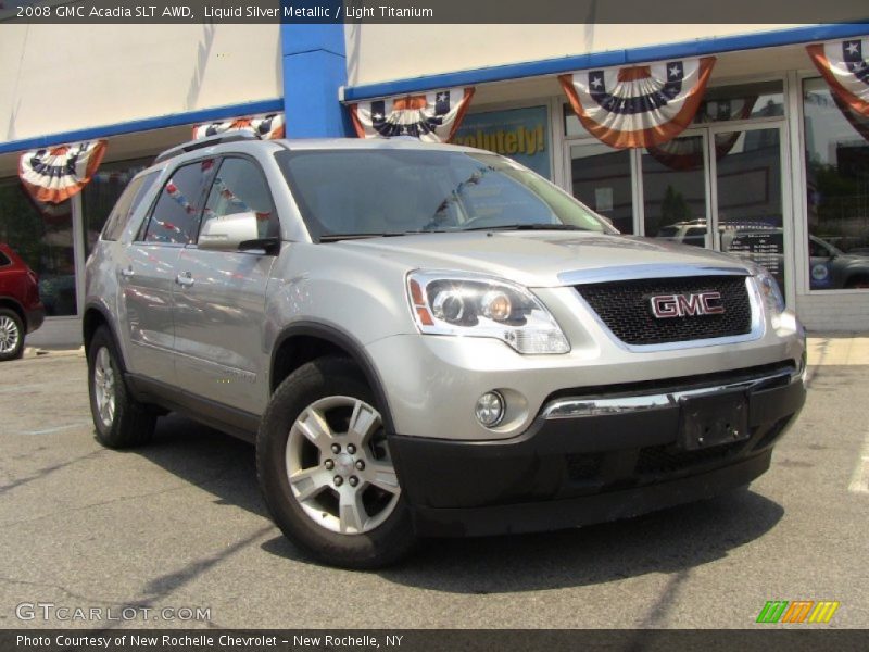 Liquid Silver Metallic / Light Titanium 2008 GMC Acadia SLT AWD