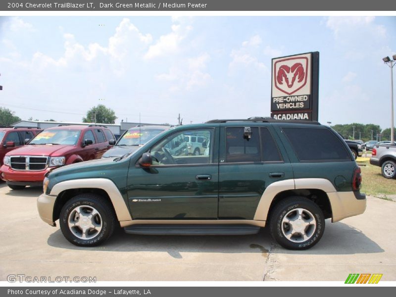 Dark Green Metallic / Medium Pewter 2004 Chevrolet TrailBlazer LT