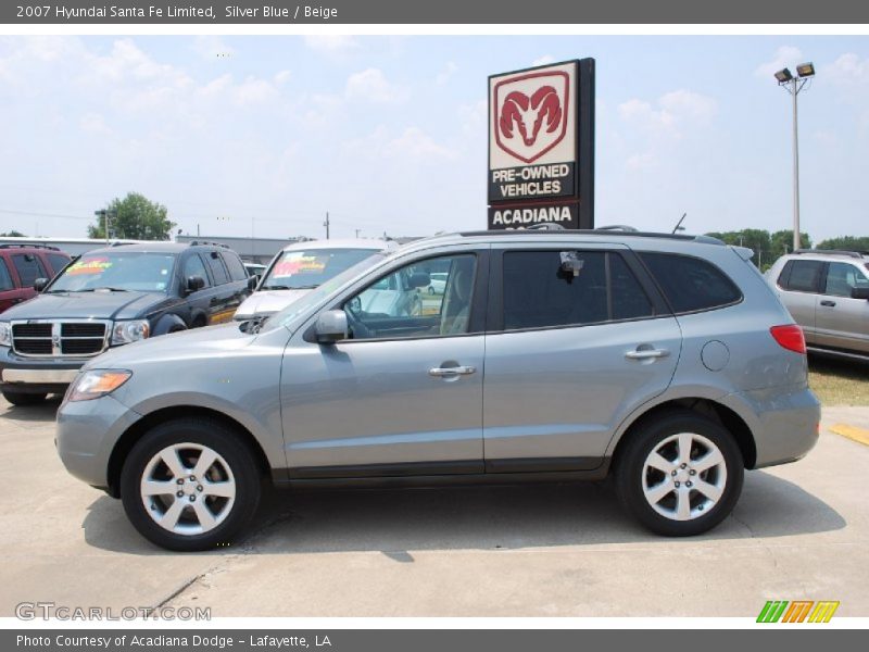 Silver Blue / Beige 2007 Hyundai Santa Fe Limited