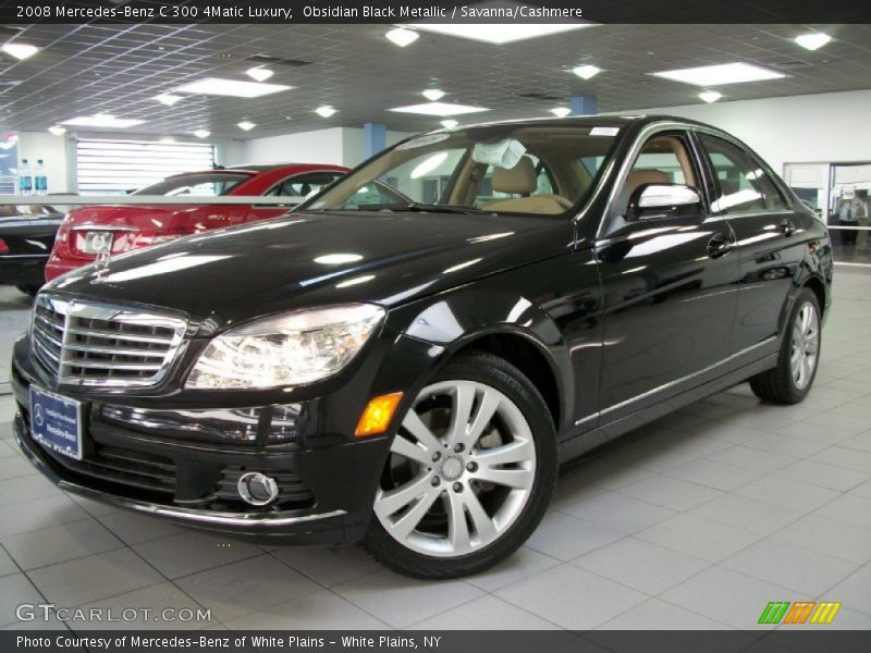 Obsidian Black Metallic / Savanna/Cashmere 2008 Mercedes-Benz C 300 4Matic Luxury