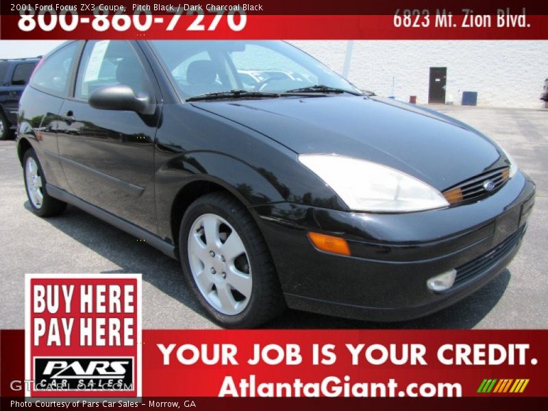 Pitch Black / Dark Charcoal Black 2001 Ford Focus ZX3 Coupe