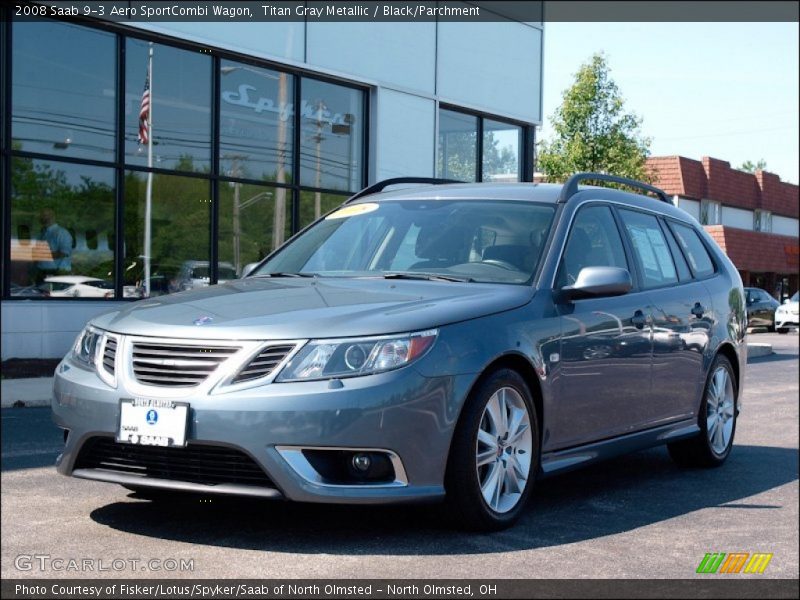 Titan Gray Metallic / Black/Parchment 2008 Saab 9-3 Aero SportCombi Wagon