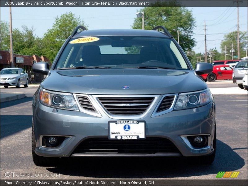 Titan Gray Metallic / Black/Parchment 2008 Saab 9-3 Aero SportCombi Wagon