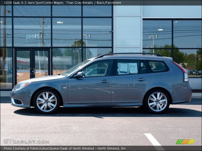 Titan Gray Metallic / Black/Parchment 2008 Saab 9-3 Aero SportCombi Wagon