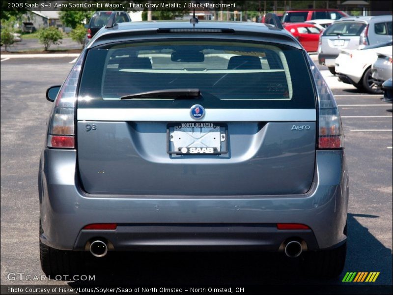 Titan Gray Metallic / Black/Parchment 2008 Saab 9-3 Aero SportCombi Wagon