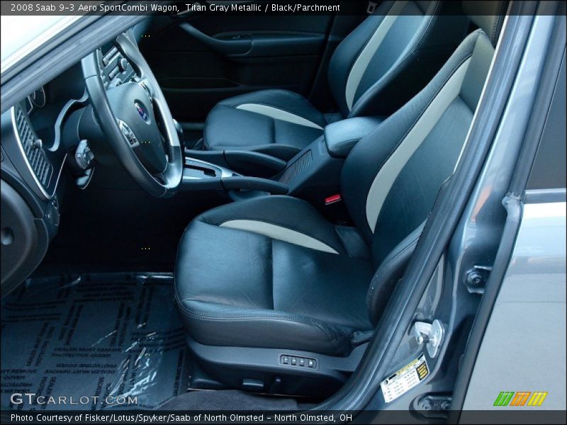 Titan Gray Metallic / Black/Parchment 2008 Saab 9-3 Aero SportCombi Wagon