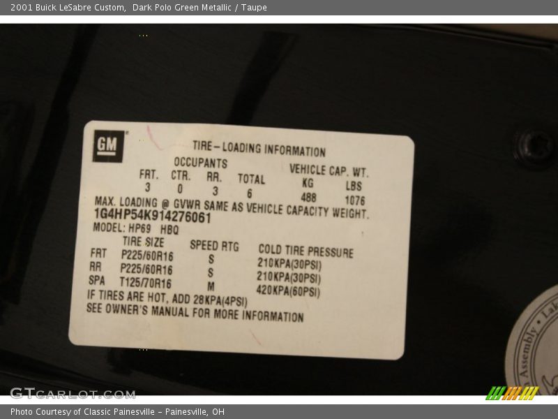 Dark Polo Green Metallic / Taupe 2001 Buick LeSabre Custom