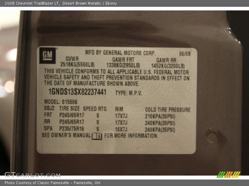 Desert Brown Metallic / Ebony 2008 Chevrolet TrailBlazer LT