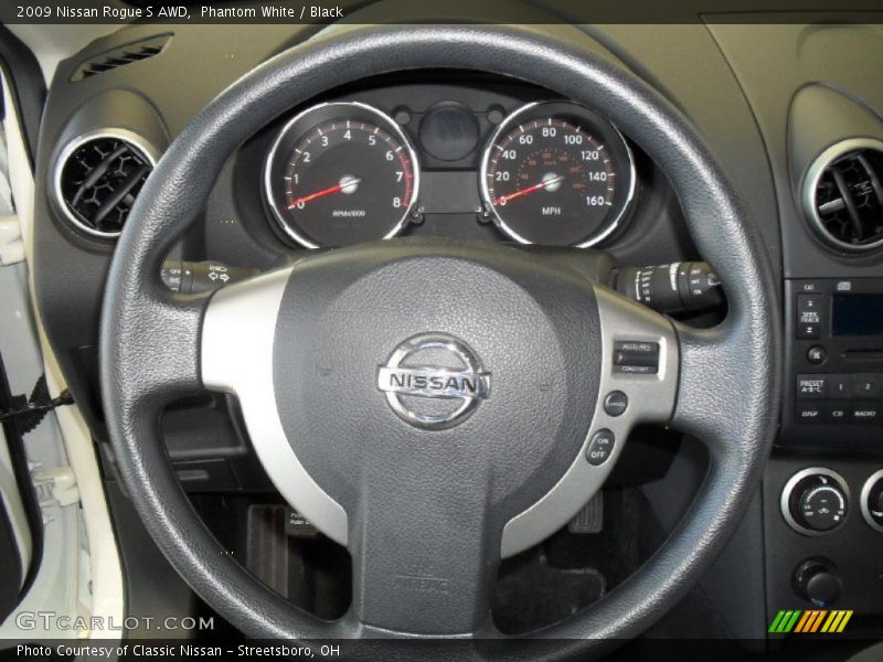 Phantom White / Black 2009 Nissan Rogue S AWD