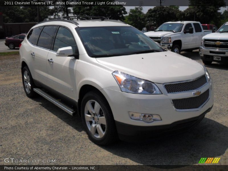 White Diamond Tricoat / Light Gray/Ebony 2011 Chevrolet Traverse LTZ