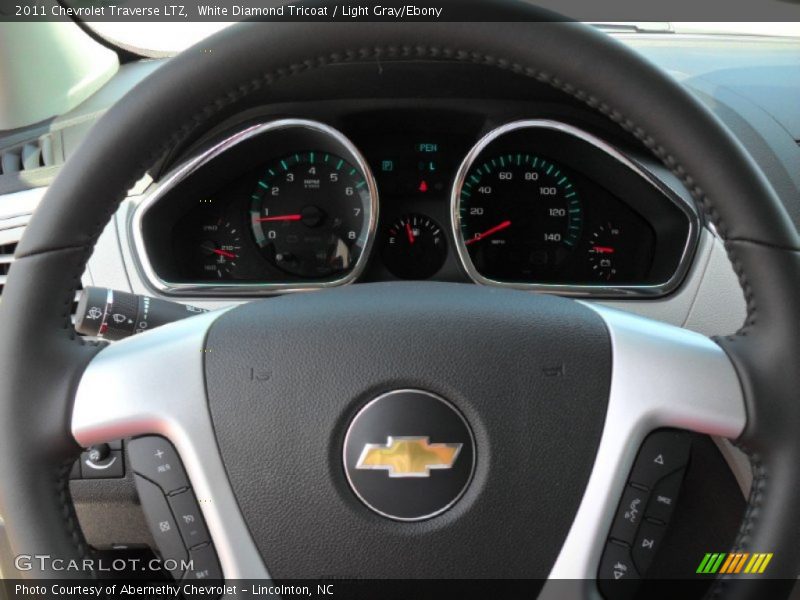 White Diamond Tricoat / Light Gray/Ebony 2011 Chevrolet Traverse LTZ