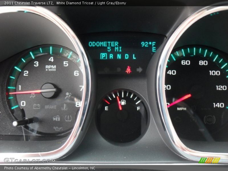 White Diamond Tricoat / Light Gray/Ebony 2011 Chevrolet Traverse LTZ