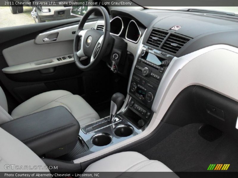 White Diamond Tricoat / Light Gray/Ebony 2011 Chevrolet Traverse LTZ