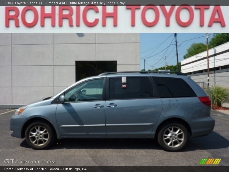 Blue Mirage Metallic / Stone Gray 2004 Toyota Sienna XLE Limited AWD