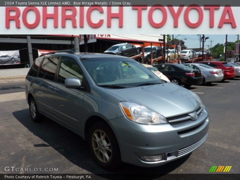 Blue Mirage Metallic / Stone Gray 2004 Toyota Sienna XLE Limited AWD