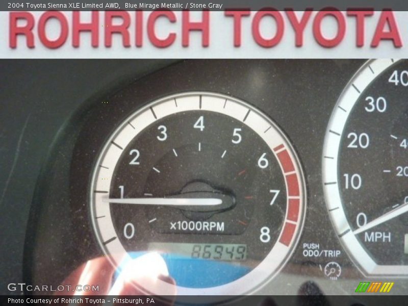 Blue Mirage Metallic / Stone Gray 2004 Toyota Sienna XLE Limited AWD